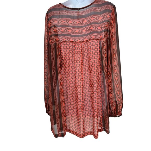 Free People Women’s Feather In The Wind Sheer Print Beaded Tunic Size M - Picture 2 of 12